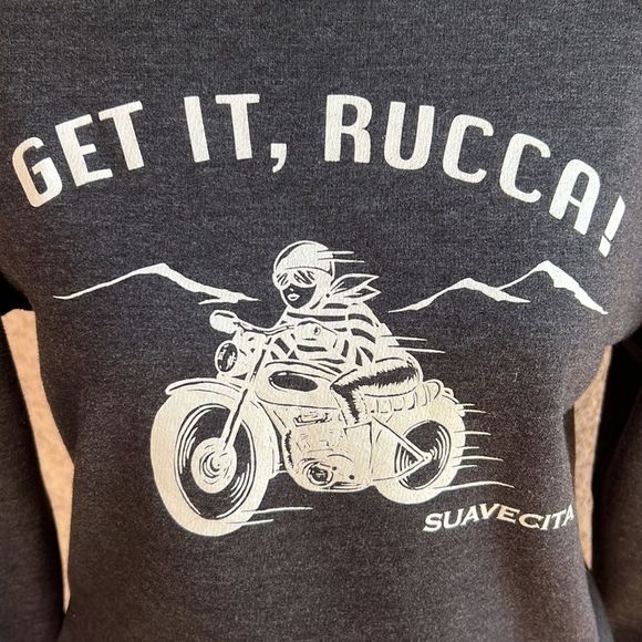 Suavecita sweatshirt dark grey Motobike vintage design size medium (runs small) - Picture 2 of 6
